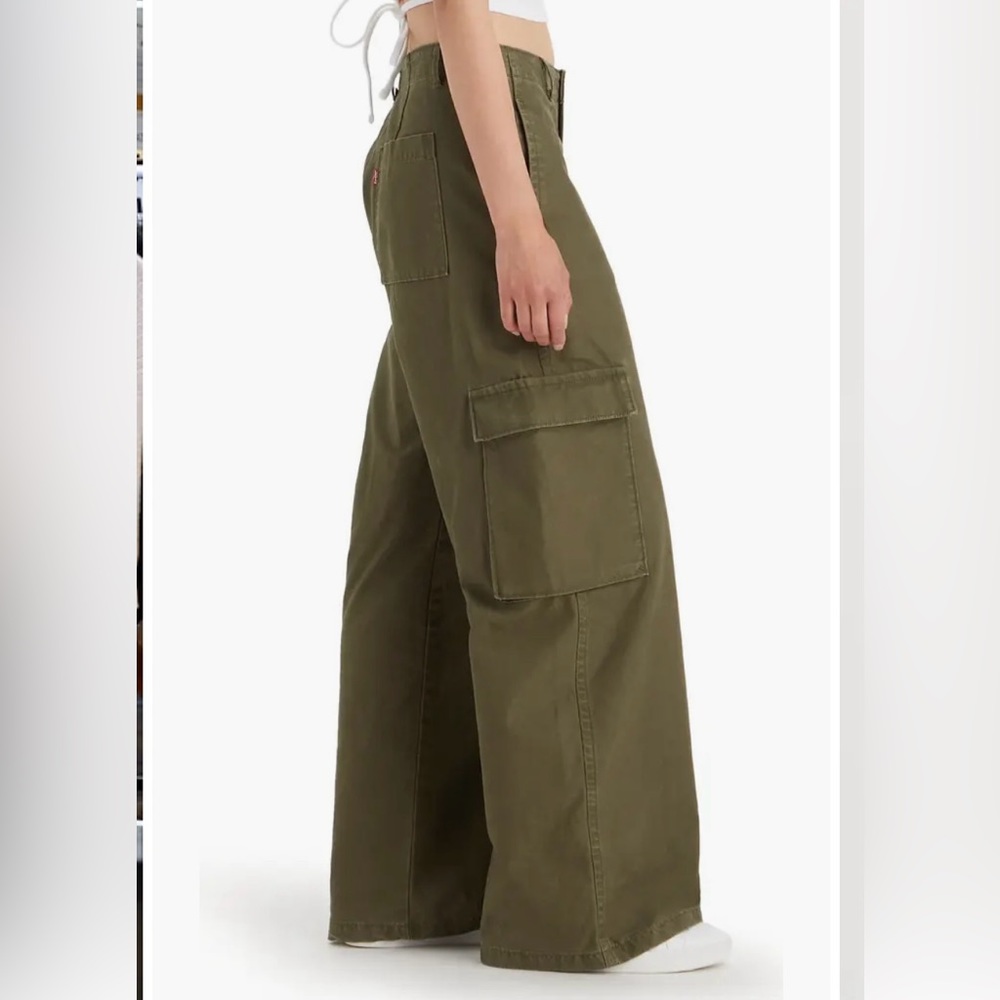 Levi’s Baggy Cargo Pants size 27 in olive green - Picture 3 of 9